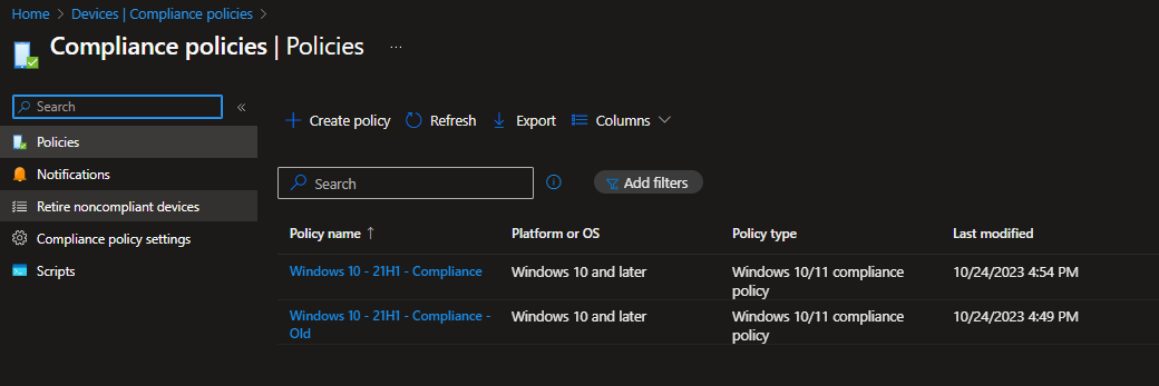 Export and Import Device Compliance Policies in Intune - Techuisitive