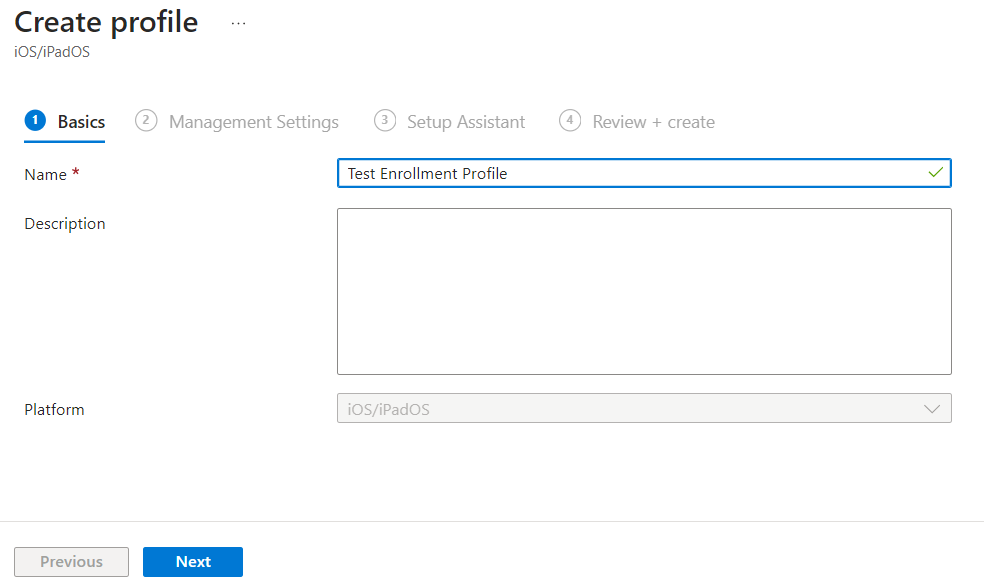 Intune MDM iOS ADE profile