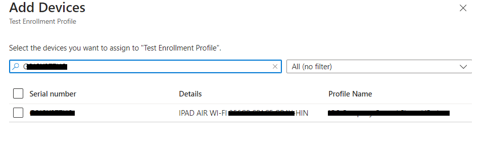 Intune IOS ADE | Add a Device to enrollment profile