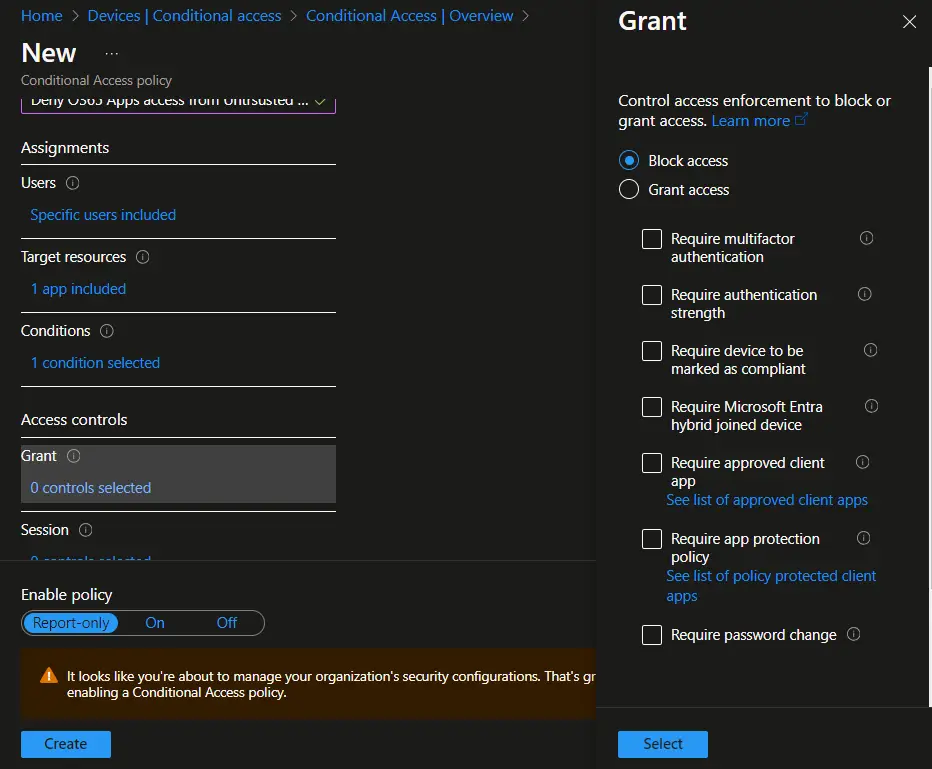 Intune conditional access policies