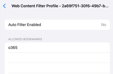 Web content filters - iOS