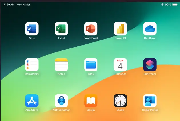 ipad home screen