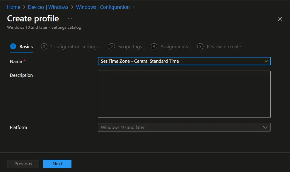 Intune Windows 11 time zone