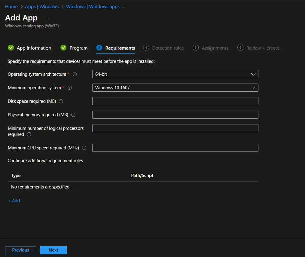 Win32 App Requirements | Enterprise App Catalog