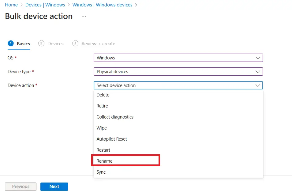 Bulk Rename Devices from Intune