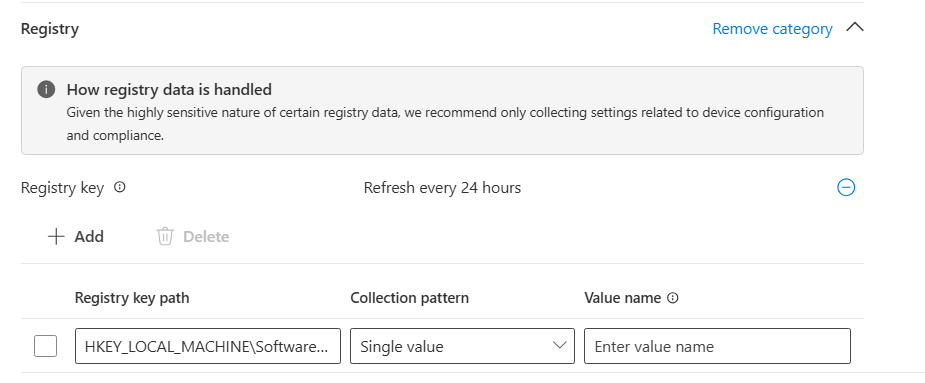 Intune properties catalog registry