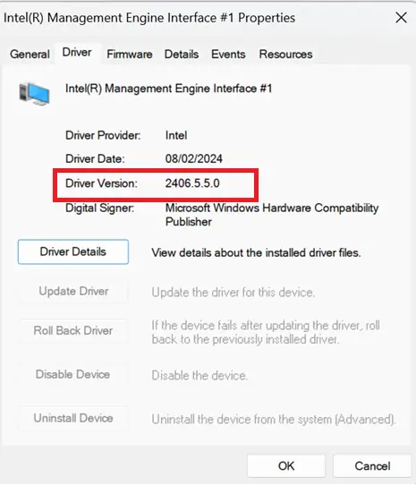 Device Management driver status