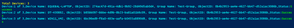 PowerShell script - Add device to Entra ID group