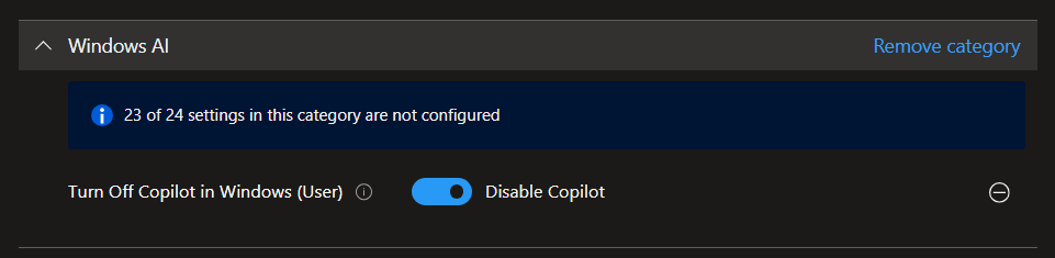 - Turn off Windows Copilot Intune