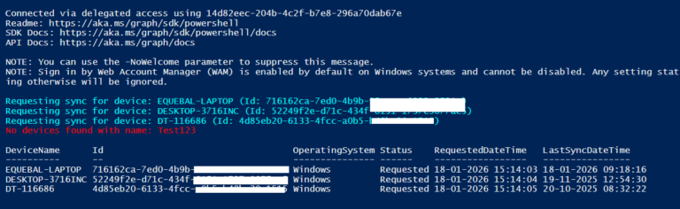 How to Bulk Sync Intune Devices with Microsoft Graph - Techuisitive