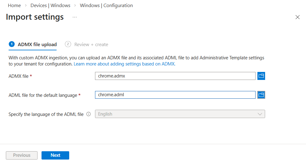 Import ADMX in Intune