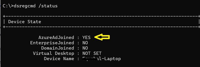 Dsregcmd check device registration