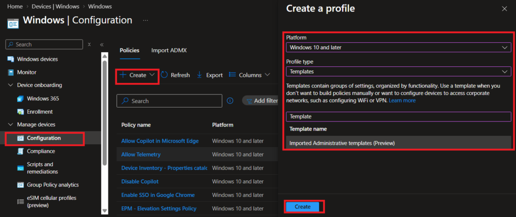  Imported Administrative Templates (Preview) 