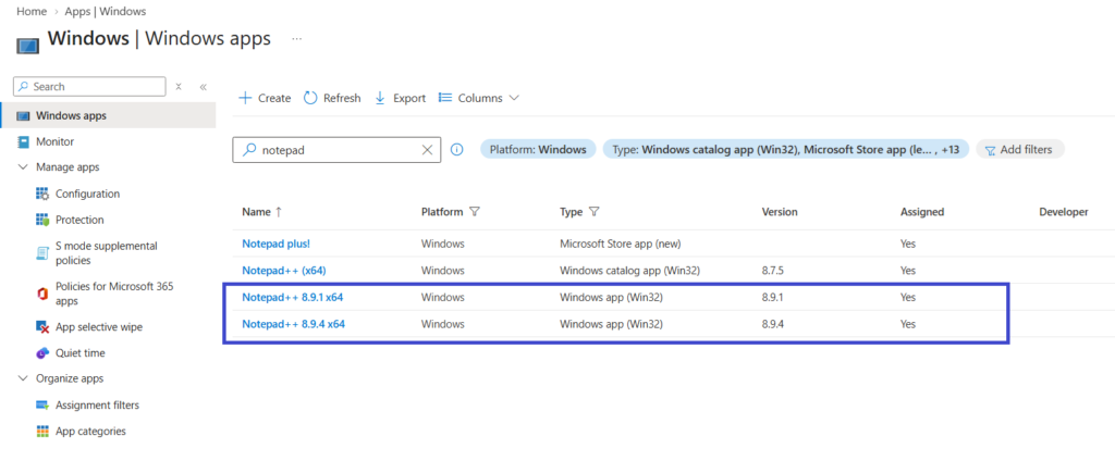 App creation and assignment validation