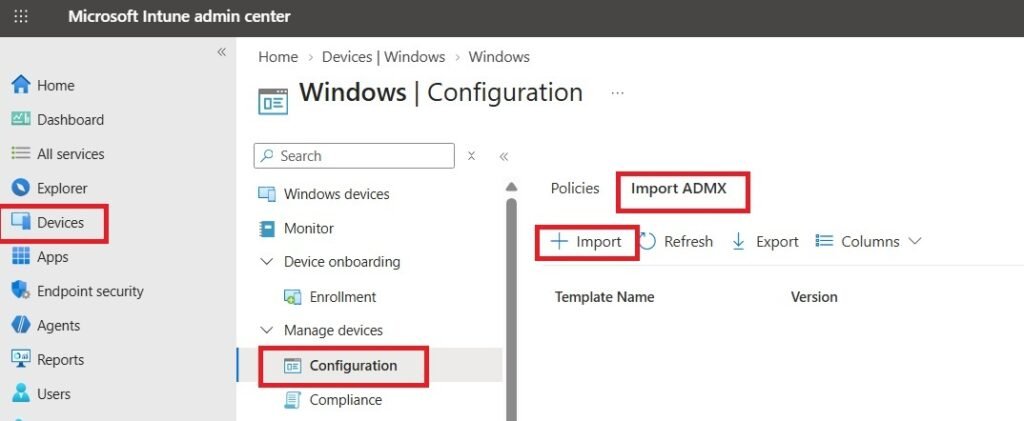 Import ADMX Template in Intune